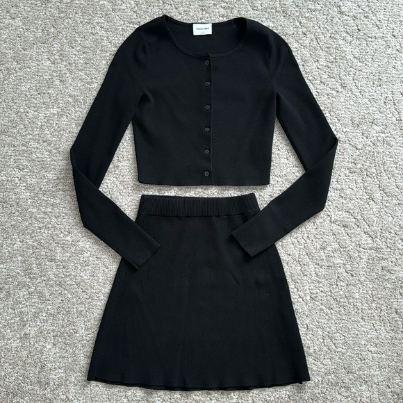 Aritzia Pants - Cardigan Button Up Top and Skirt Set